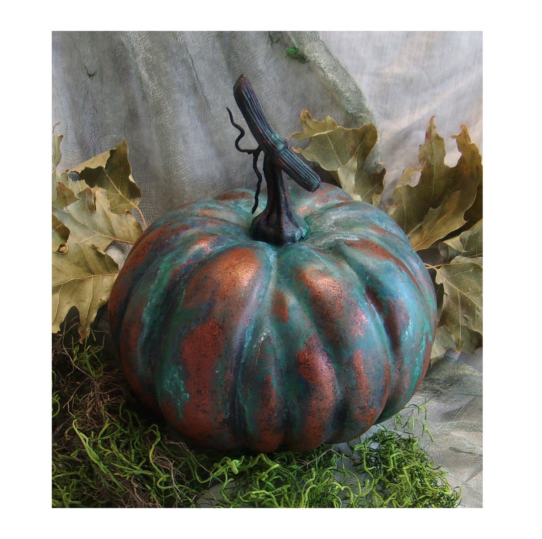 Aged Copper Patina Pumpkin Metallic Blue Green Turquoise Verdigris Foam