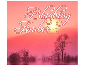 Blushing Amber Perfume Oil Velvety Amber Soft Woods Peach Pink Grapefruit Citrus Rosewood Apricot Rose Petals Warm Fruity Sensual .25 oz