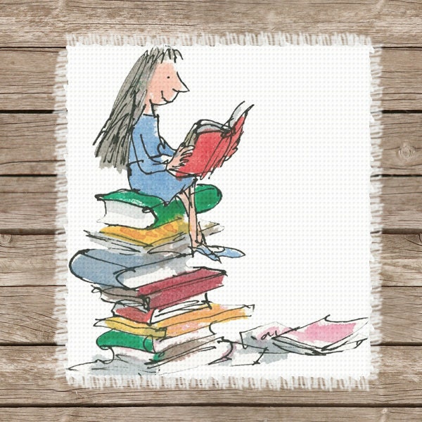Matilda by Roald Dahl | Inspired Image Chart for Cross-Stitch, Graphgans, Latch Hook, Crochet, Knitting