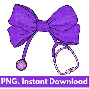 Lazo de enfermera png / Lazo de enfermera morado png / Enfermera png / Lazo de estetoscopio png / Lazo de doctor png