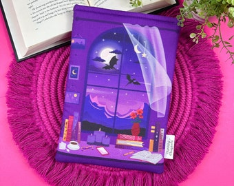 Fantasy Reading Nook Book Sleeve, Bookish Gift for Reader, Purple Dragon Kindle Case Cover, Romantasy Accessories, Padded eReader Pouch