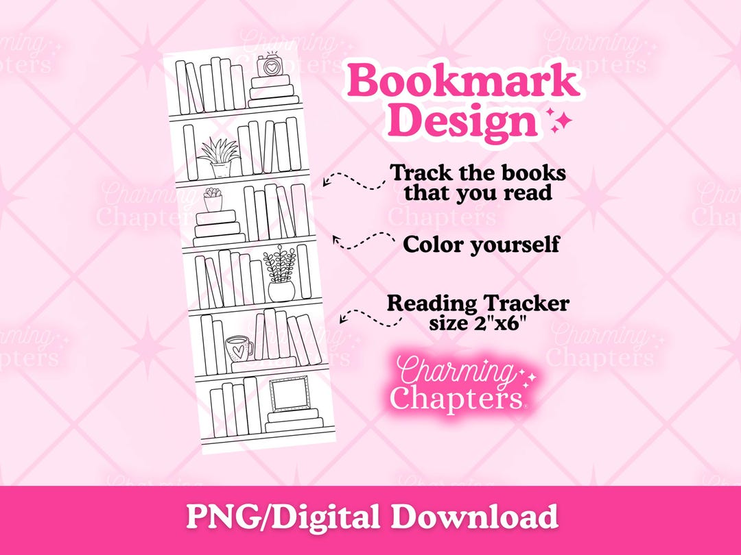 Reading Tracker Bookshelf, Digital Download Bookmark, Printable Book ...