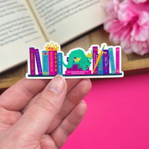 Book Dragon Vinyl Sticker, Romantasy Reading Accessories for Kindle, Bookish Sticker for Fantasy Reader, Dragon Sticker for Water Bottle