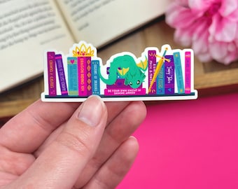 Book Dragon Vinyl Sticker, Romantasy Reading Accessories for Kindle, Bookish Sticker for Fantasy Reader, Dragon Sticker for Water Bottle