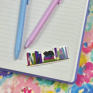 Dark Academia Vinyl Sticker for Kindle, Witchy Aesthetic Bookish Merch, Black Cat Reading Accessories, Cute Gothic Bookshelf Decor image 10