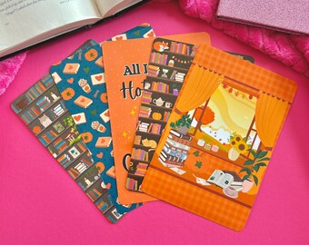 Autumn Kindle Insert for Clear Case, Cottagecore Kobo Reading Accessories, Cozy Book Lover Gift, Orange Fall Bookish Merch for Reader