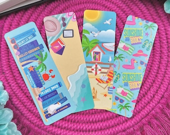 Ensemble de marque-pages lectures de plage, accessoires de lecture sur l'océan, cadeau livresque pour lecteur, déco d'étagère de petite bibliothèque, été Booktok Merch