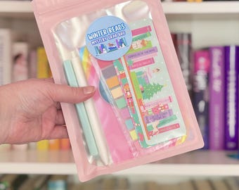 Sac à main mystère lectures d'hiver, accessoires de lecture confortables, autocollants livresques pour liseuse, breloque bouchon anti-poussière, jolis signets de Noël