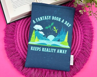 Fantasy Book Cover, Blue Dragon Kindle Sleeve, Booktok Reading Accessories, Book Lover Gift for Romantasy Reader, Fairytale Bookish Merch