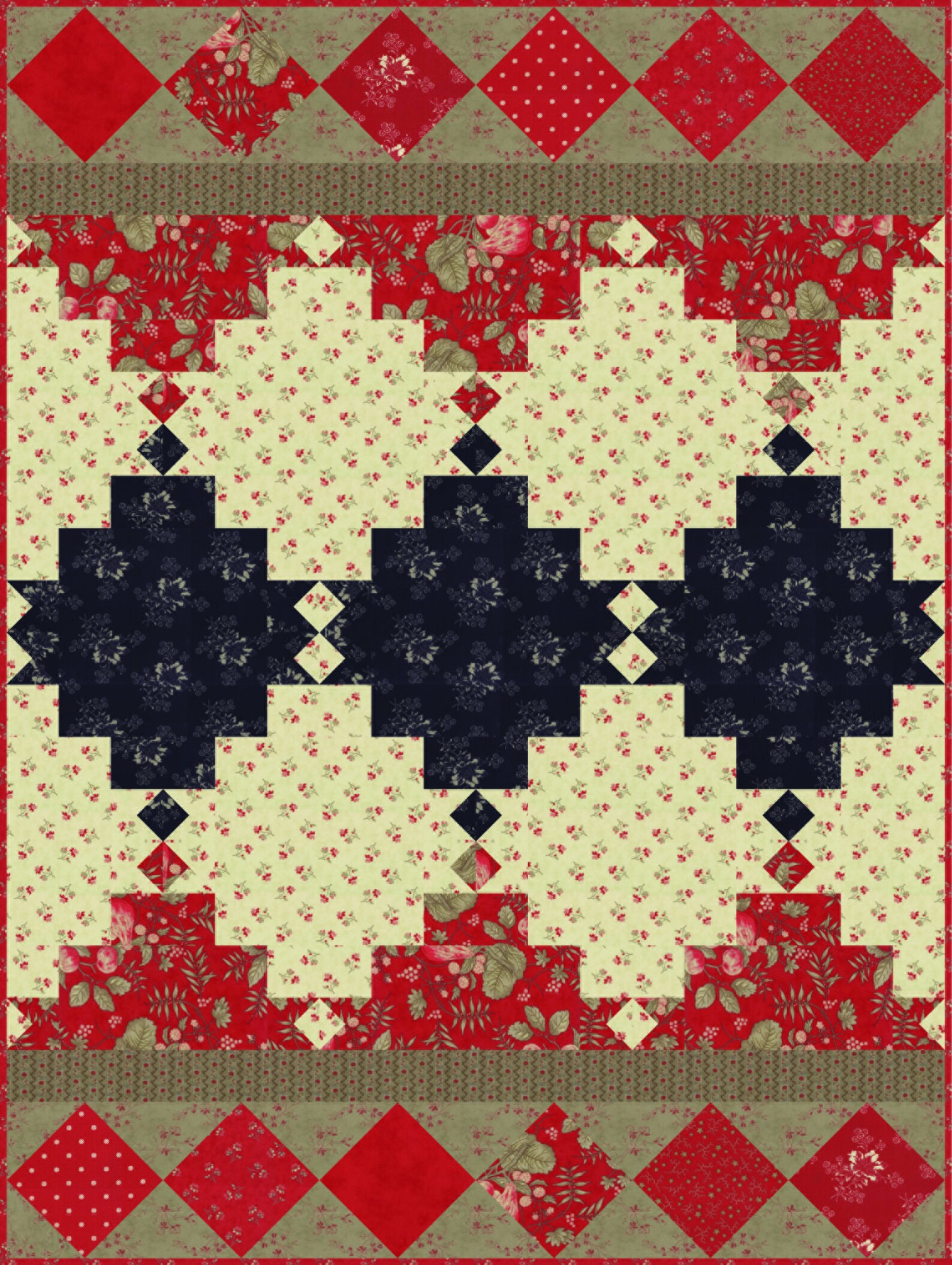 Navajo Trade Blanket Quilt Pattern DOWNLOAD Minick and Simpson Etsy