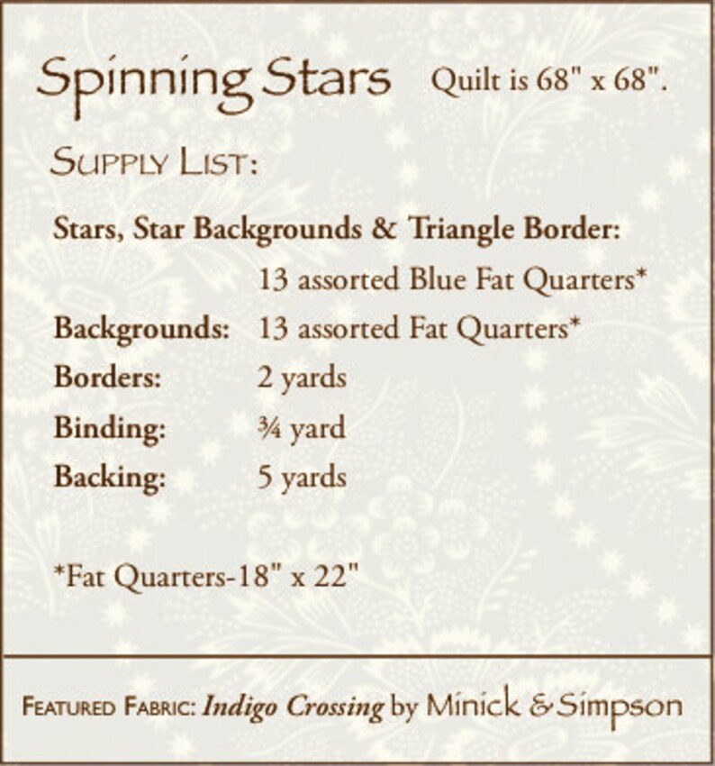 Spinning Stars Quilt Pattern by Minick and Simpson - Download - Etsy