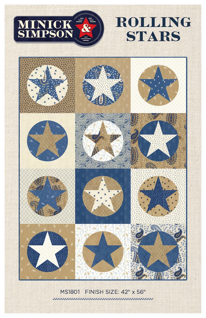 Minick and Simpson Rolling Stars Quilt Pattern DOWNLOAD