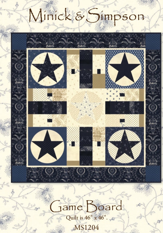 Game Board Quilt Pattern by Minick and Simpson Download Etsy