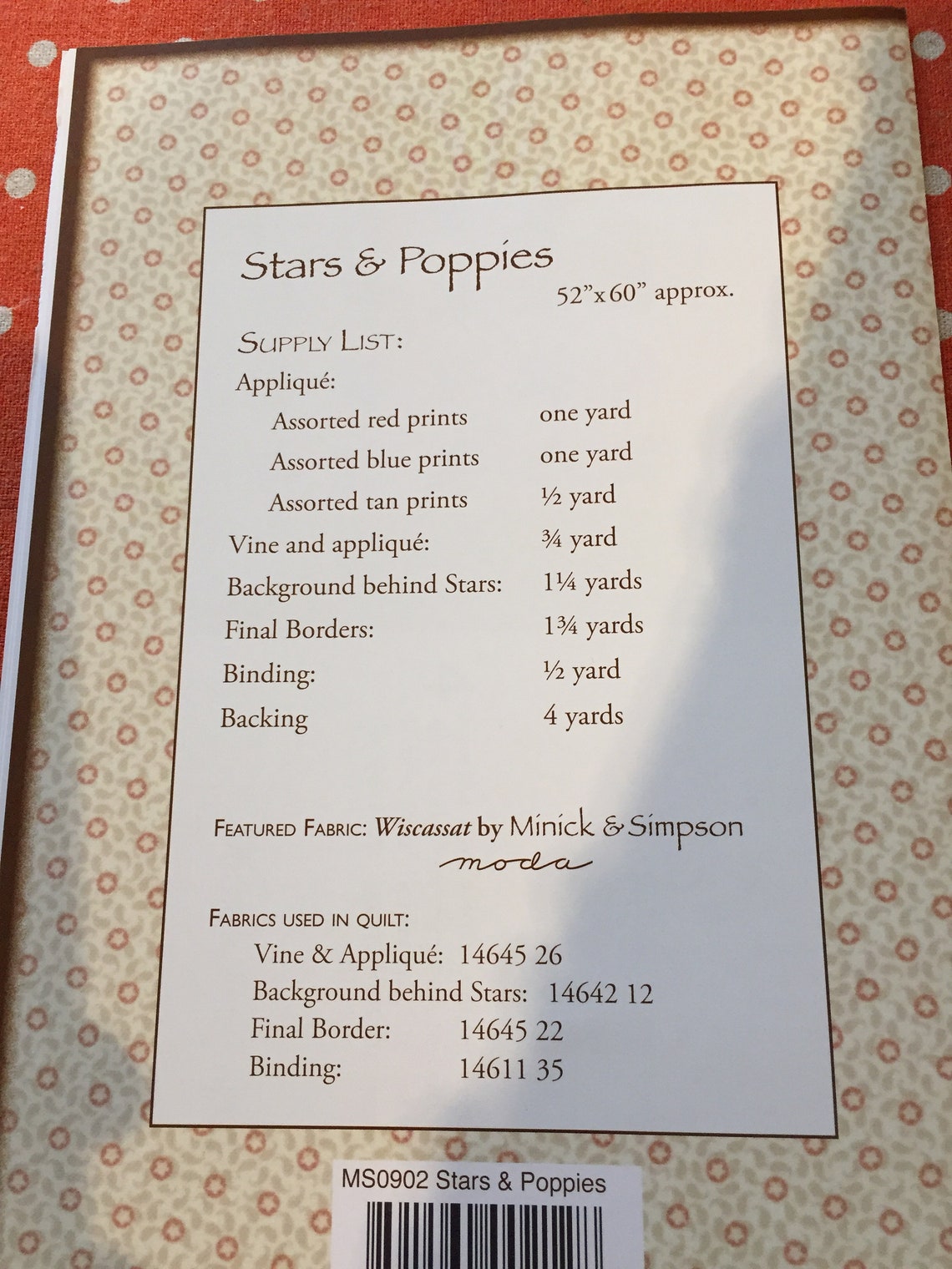 Stars and Poppies Quilt Pattern by Minick and Simpson - Etsy
