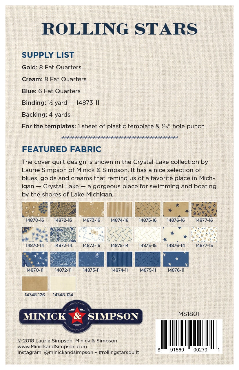 Rolling Stars Quilt Pattern - Minick and Simpson - DOWNLOAD - Etsy