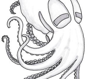 Feeling Groovy Octopus - Drawing (Original)