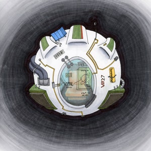 White Space Pod - Drawing (Original)
