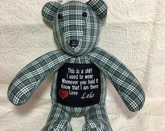 teddy bears made from old shirts
