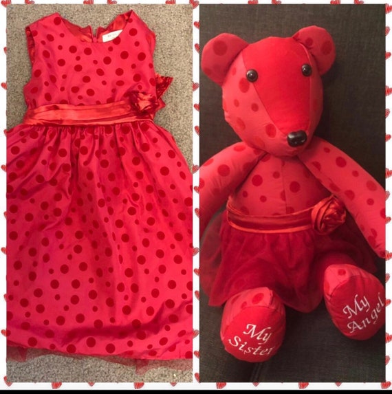Custom Memory Bear Brides Maid Dress Keepsake Bear Handmade Etsy