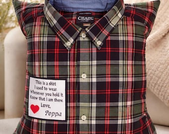 Memory 1 Pillow From Shirt, Custom Memorial Pillow, Personalized Keepsake Gift, Sympathy Bereavement Gift, Pillow Made From Clothing 1