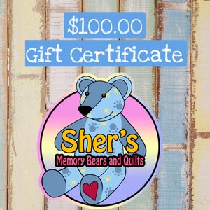 Gift certificate for 100.00