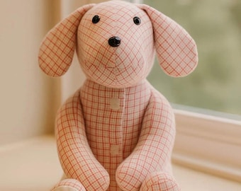 Custom Memory Dogs Personalized Bereavement Remembrance Gift, Crafted from Your Loved One's Clothing with Personalized Handwriting Options