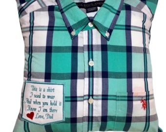 Memory Pillow from Loved One’s Shirt – Custom Bereavement Keepsake Gift