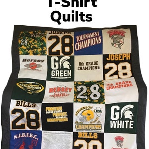 Custom T-shirt quilts / Handmade T Shirt Quilt /  Keepsake Shirt Quilt