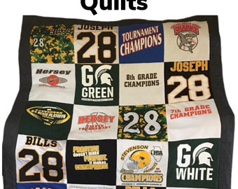 Custom T-shirt quilts / Handmade T Shirt Quilt /  Keepsake Shirt Quilt