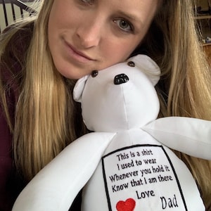 Memory Bear from Clothing, Keepsake Bear, Bereavement Gift, Custom Teddy Bear