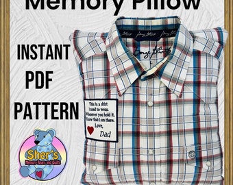 Memory Pillow Pattern, Keepsake pillow PDF, Instant Download Instructions.