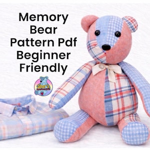 Printable Memory Bear Schnittmuster PDF Anfänger freundlich Easy Bear Pattern Instant Download