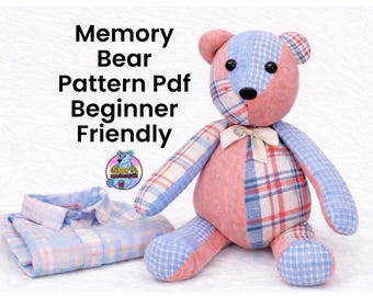 Printable Memory Bear Sewing Pattern PDF Beginner Friendly Easy Bear Pattern Instant Download