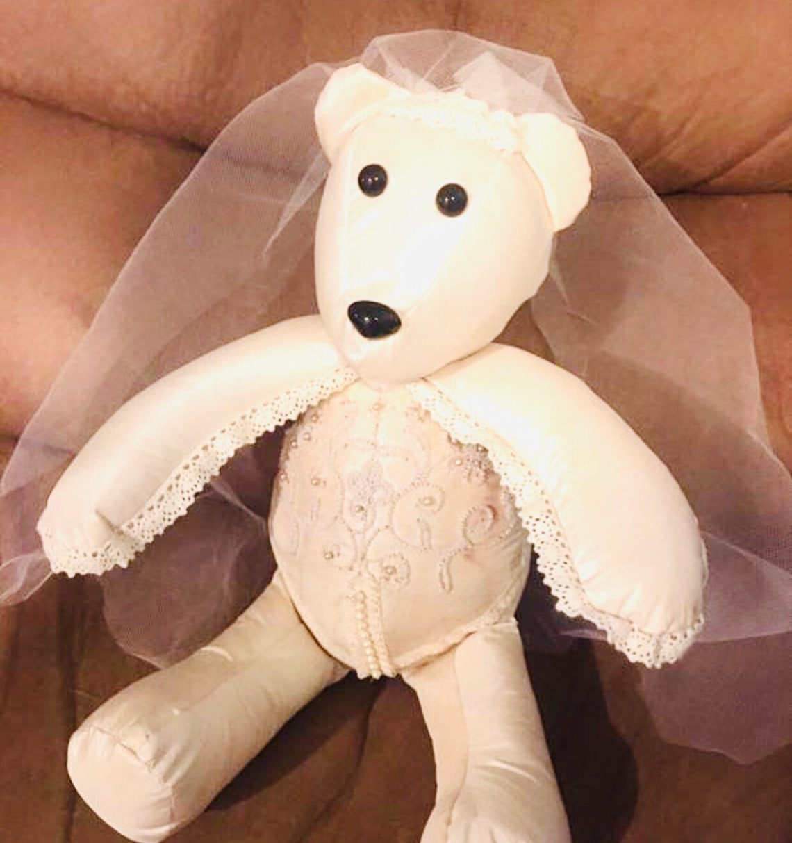 Custom Memory Bear Wedding Dress Keepsake Bear Handmade Etsy