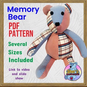 Printable Memory Bear Sewing Patterns - Create Sentimental Keepsakes - Instant PDF Download