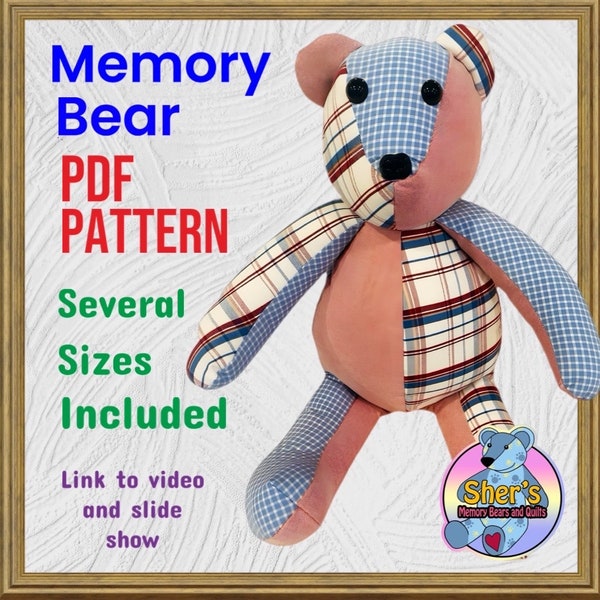 Printable Memory Bear Sewing Patterns - Create Sentimental Keepsakes - Instant PDF Download