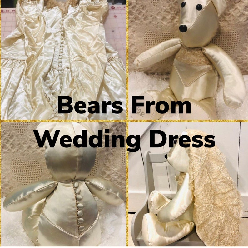 Custom Memory Bear Wedding Dress Keepsake Bear Handmade Etsy