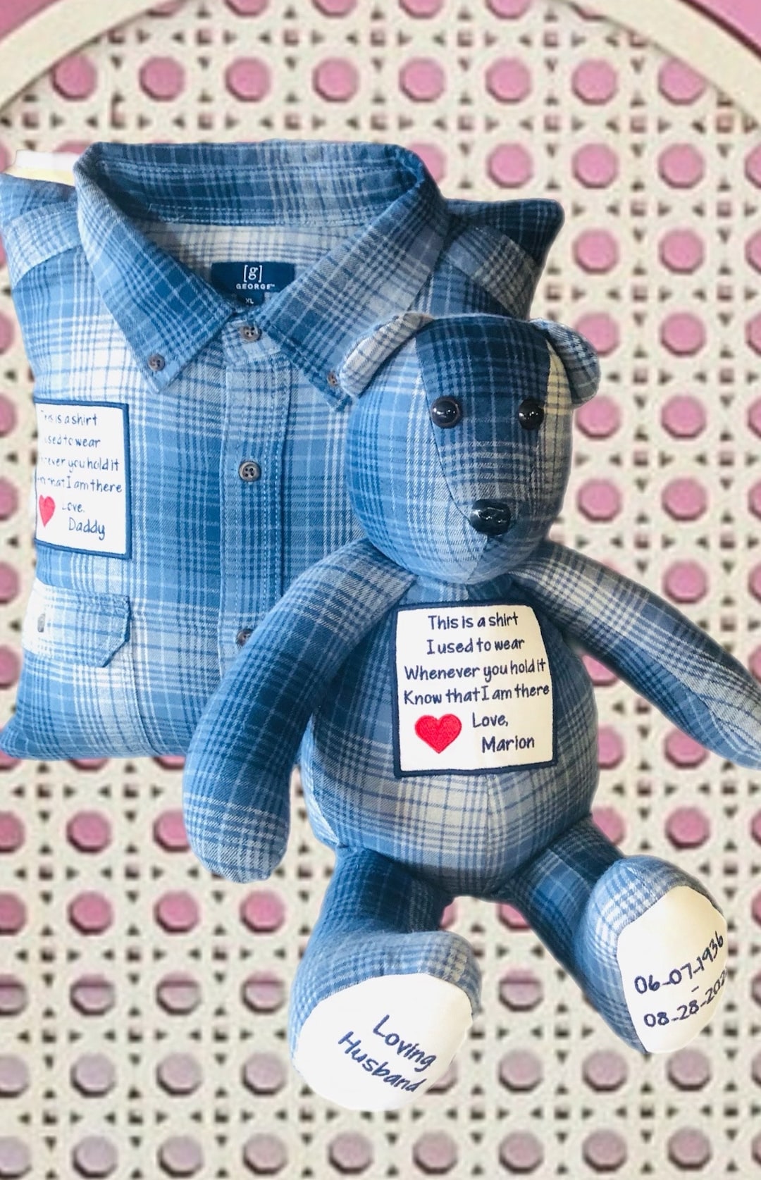 turn loved ones clothes into teddy bears