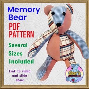 Create Sentimental Keepsakes with our Printable Memory Bear Sewing Patterns - Instant PDF Downloads