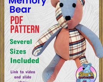 Create Sentimental Keepsakes with our Printable Memory Bear Sewing Patterns - Instant PDF Downloads
