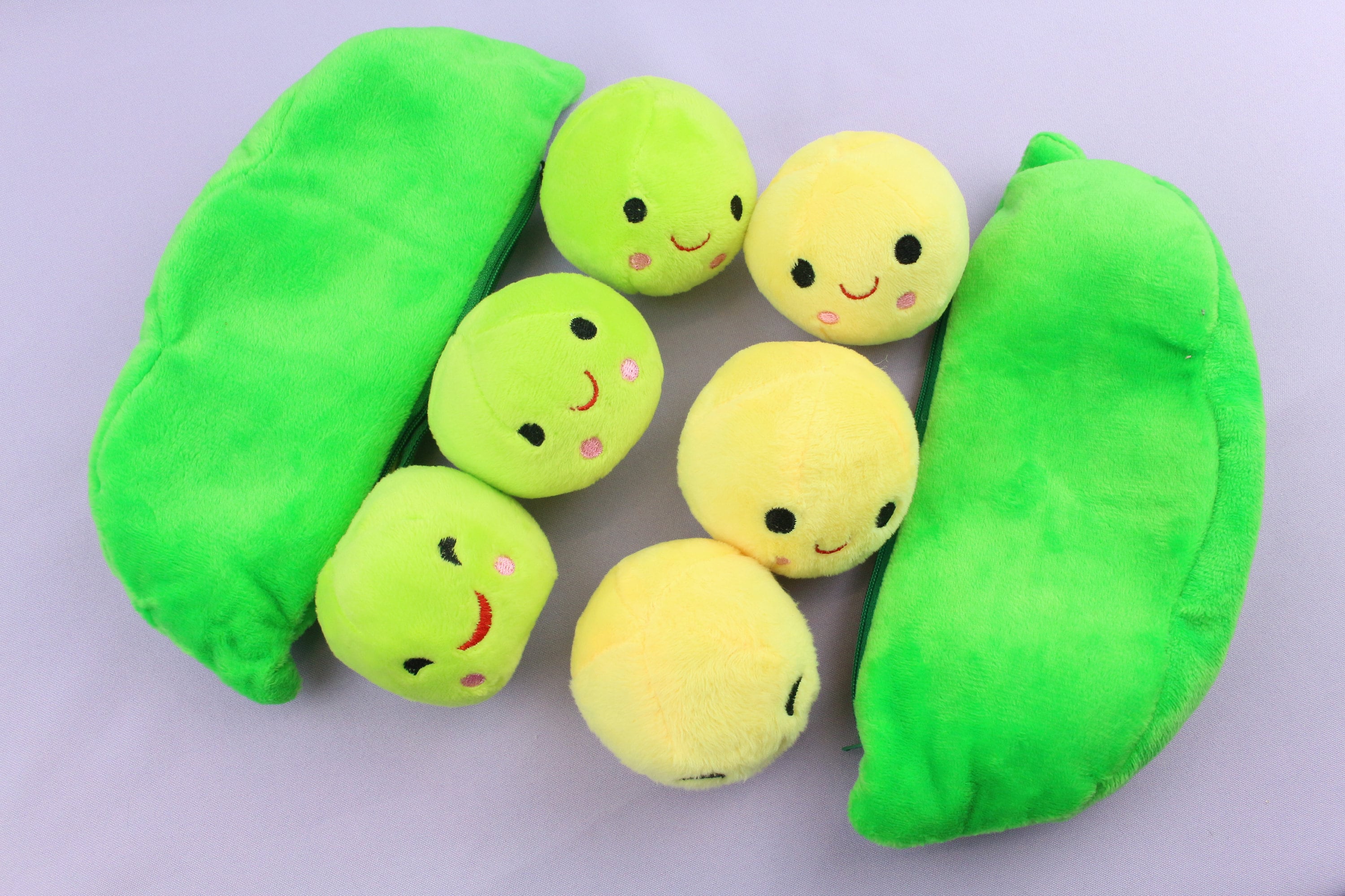 Kawaii edamame pea pod plush Etsy