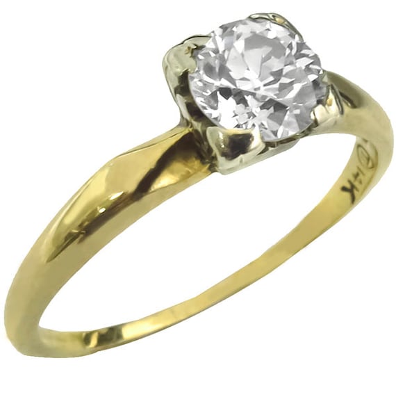 Victorian 0.70ct Diamond 14k Gold Engagement Ring