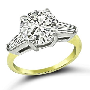 2.55ct Diamond Yellow and White Gold Engagement Ring