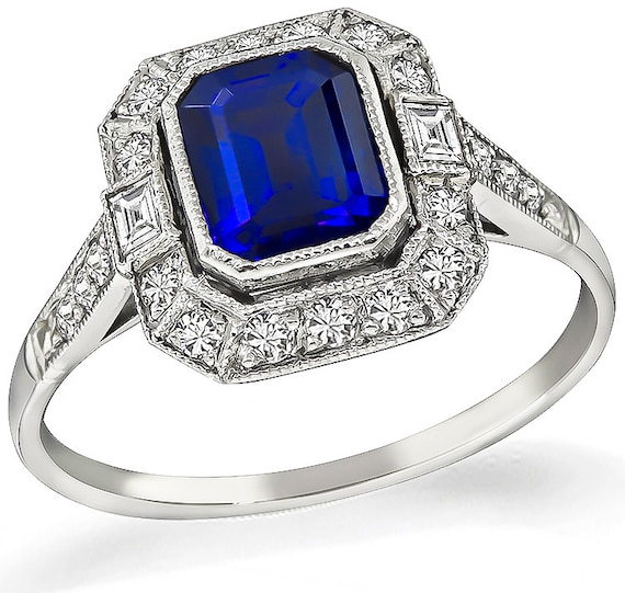 Estate 1.40ct Sapphire Engagement Ring - image 1