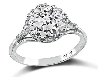 Estate Gia Certified 2.34ct Diamond Engagement Ring