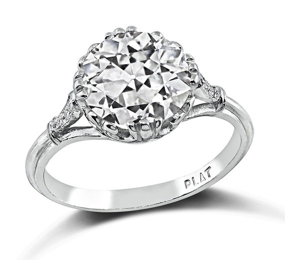 Estate Gia Certified 2.34ct Diamond Engagement Rin