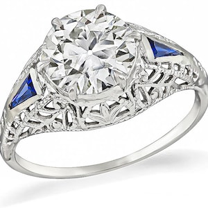 Vintage Gia Certified 1.68ct Diamond Engagement Ring