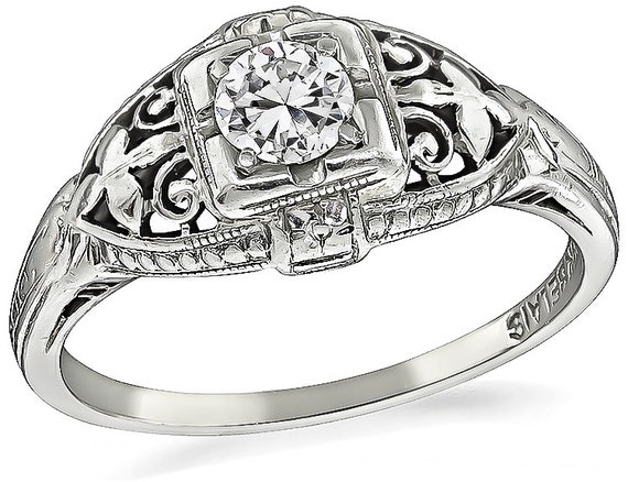 Edwardian 0.20ct Diamond Engagement Ring - image 1