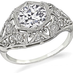 Vintage Gia Certified 1.24ct Diamond Engagement Ring