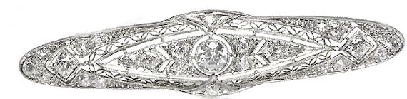 Art Deco Diamond Platinum Pin
